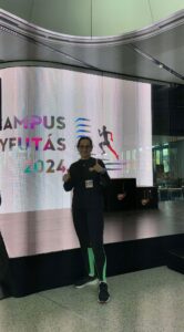 Gaál Erzsi MOL Campusos toronyfutása